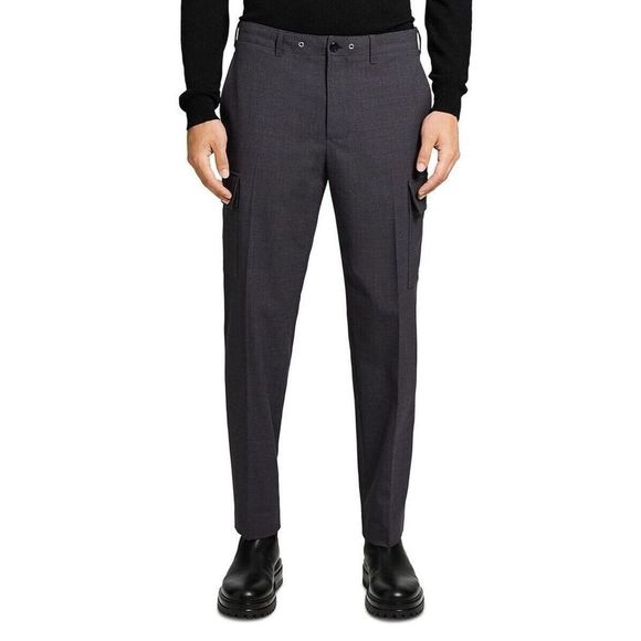 Theory M0871204 Men's Sz 33 Gray Curtis Bonded Wool Twill Cargo Pants $285 - Picture 9 of 10